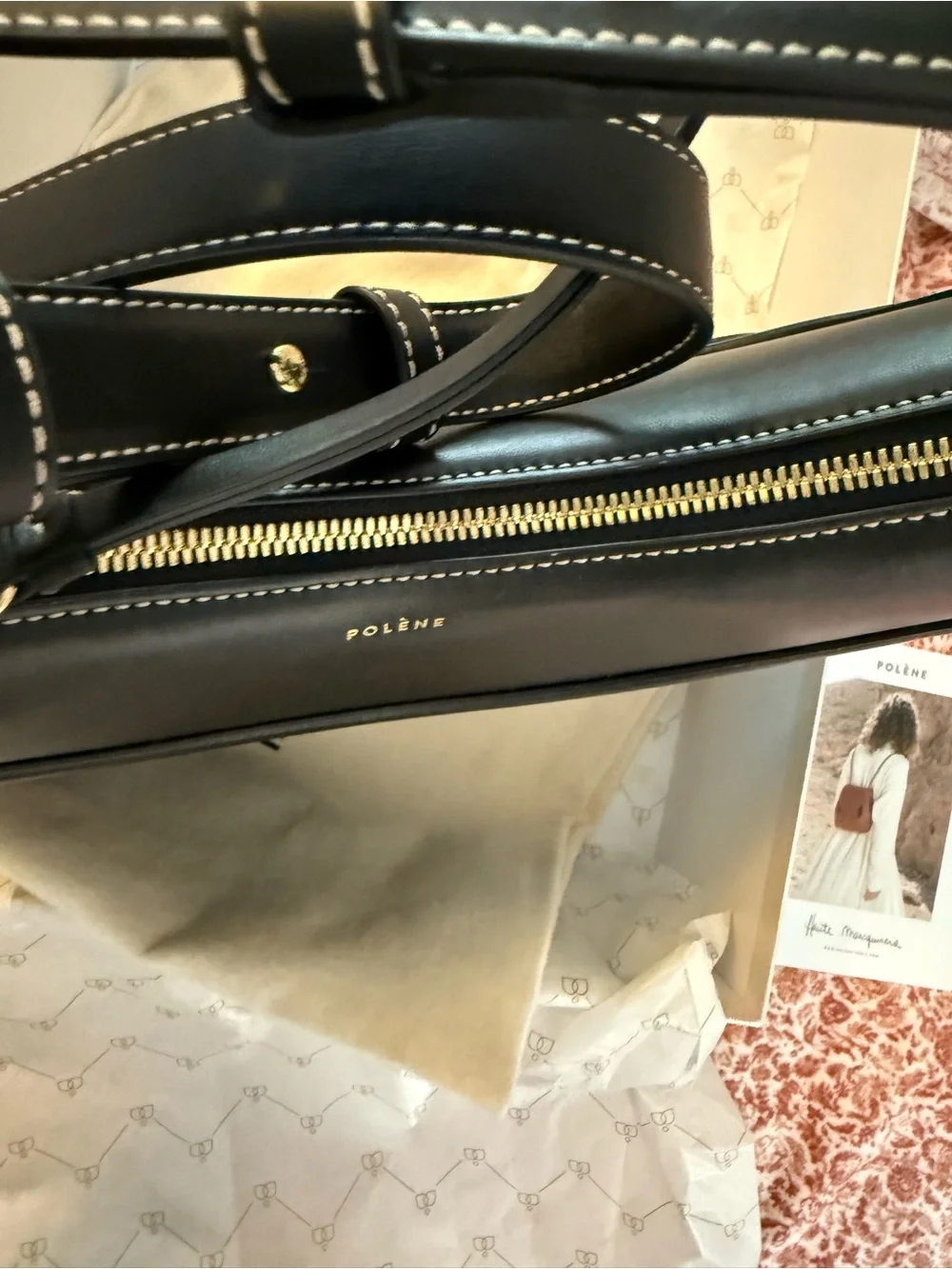 Polene Numero Dix Hobo in Smooth Black